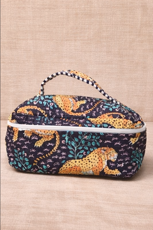Midnight Leopard Cosmetic Bag