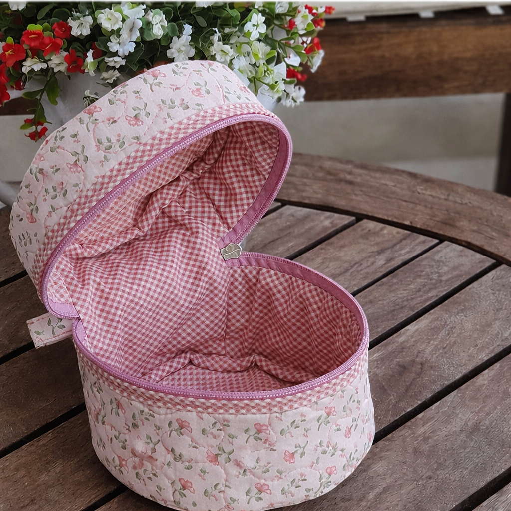 Round Floral Vanity Case