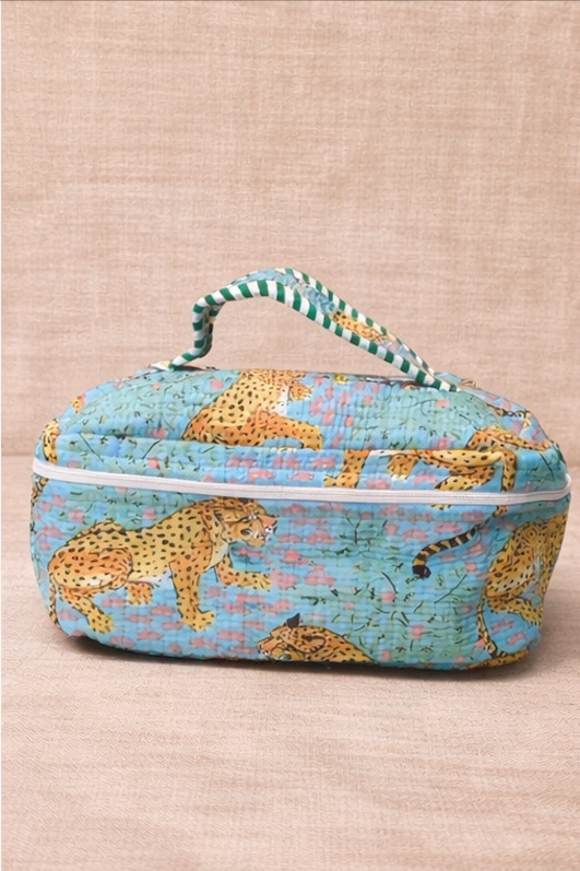 Sky Leopard Cosmetic Bag