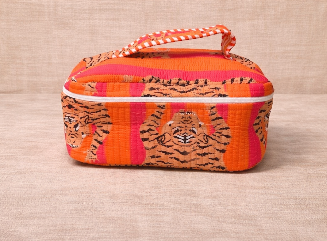 Sunset Tiger Cosmetic Bag
